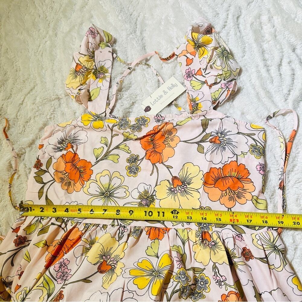 Lottie & Holly Floral Square Neck Flutter Sleeve Mini Dress NWT M - Picture 8 of 14